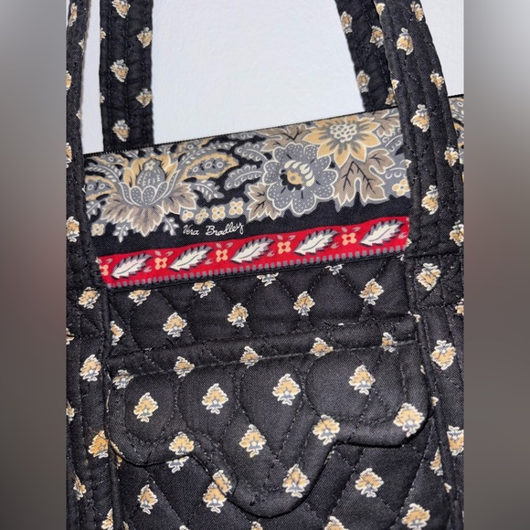 Y2K VTG 2002 Vera Bradley Retired Design Classic Black Shoulder Bag Tote - Picture 2 of 7